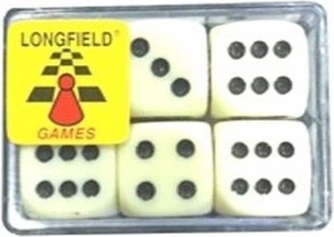 Longfield games Dobbelstenen - 18x stuks - 1,6 cm - dobbel spellen