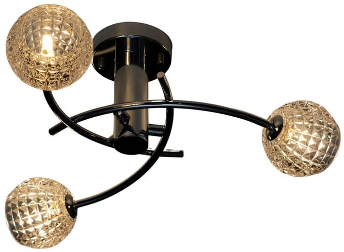 Kosilum - Salvati - Plafondlamp - Zilver/Chroom - Metaal en glas
