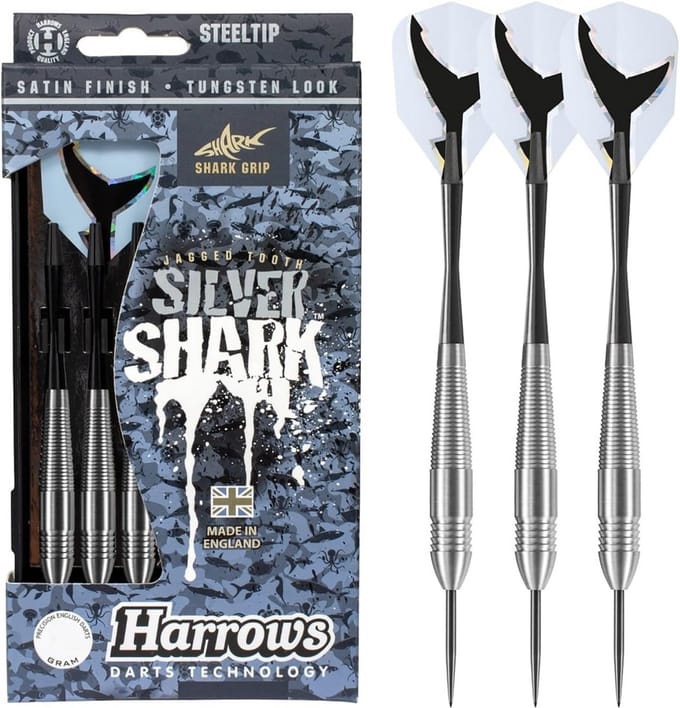 Zilveren Darts Set met Agressieve Grip voor Gevorderde Spelers