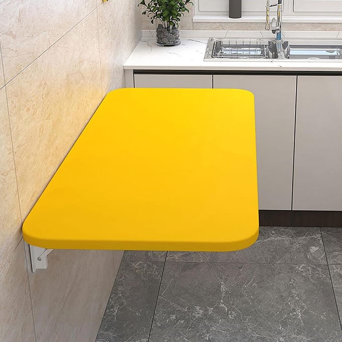 Klaptafel - Wandbureau - Ruimte Besparen - Glanzende lakafwerking - 100x30cm - Geel