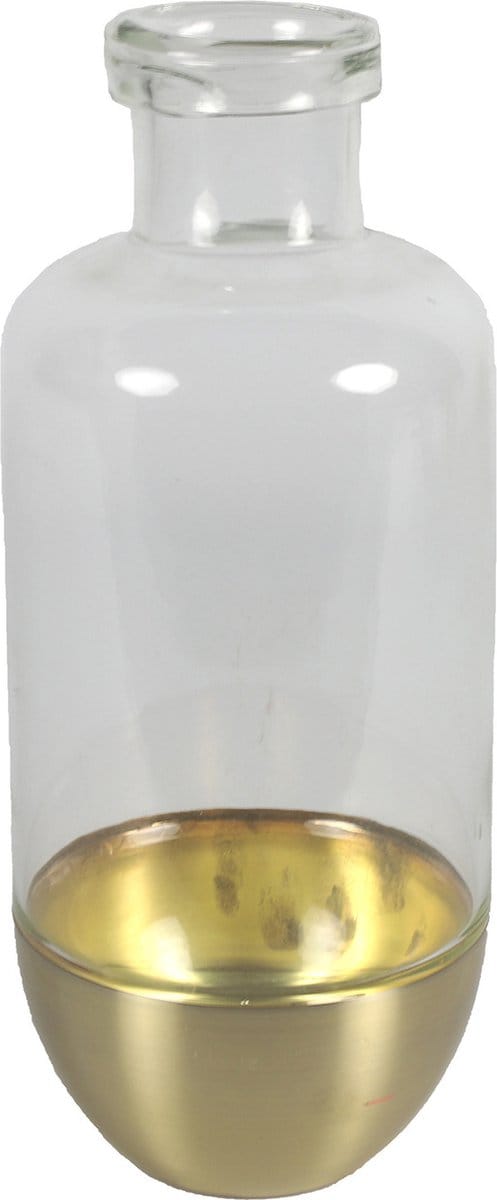 Countryfield Bloemenvaas Mystik - Glas - transparant/goud - 14 x 31 cm