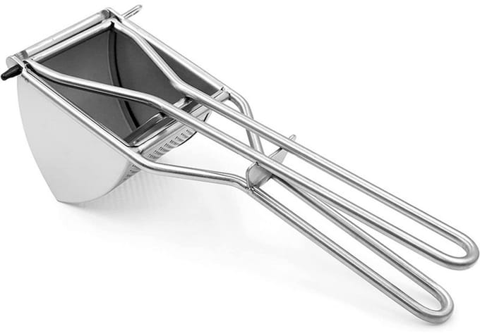 EXCITAT Aardappelpers - Aardappelstamper - Dumplingpers - Pannenkoekenpers - geschikt voor aardappelpuree, aardappelsap, groentepuree, fruitpuree pers - Roestvrij staal