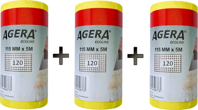 Agera Ecoline schuurpapier op rol K120 - set á 3 stuks
