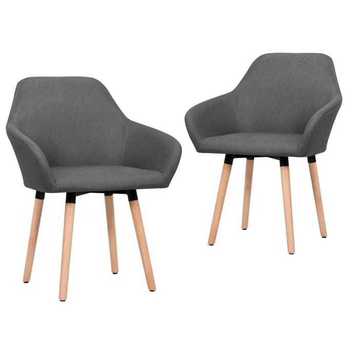 vidaXL - Eetkamerstoelen - 2 - st - stof - donkergrijs
