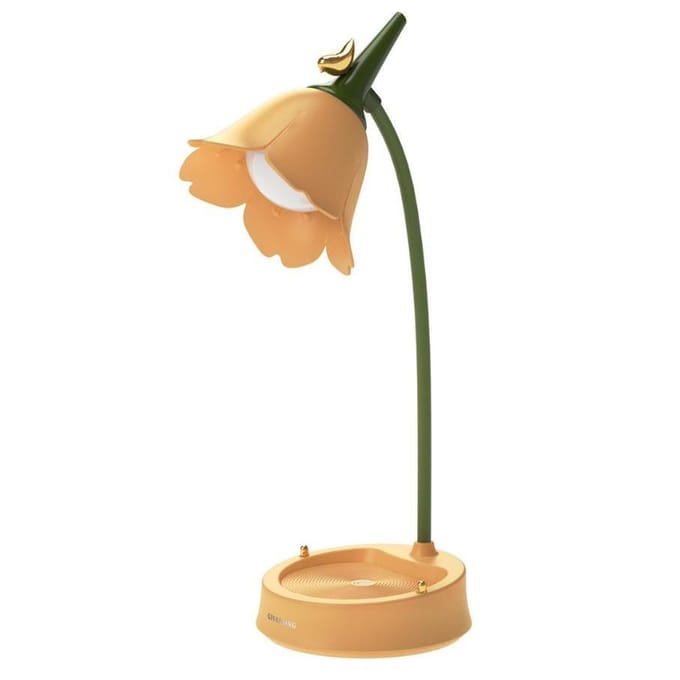 Lampe de bureau LED en forme de fleur, éclairage de chambre d'étudiant, lampe de lecture tactile, Protection des yeux, lampe multifonction, lampe de Table jaune