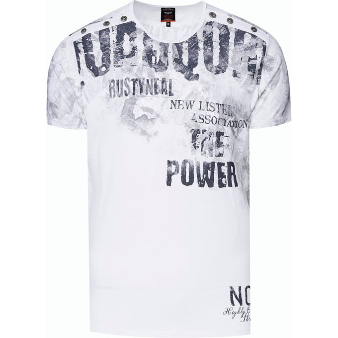 Gewassen T-shirt met dubbele knoopsluiting
