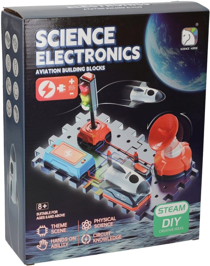 Lobbes bouwset Science Electronics luchtvaart met stoplicht educatief.