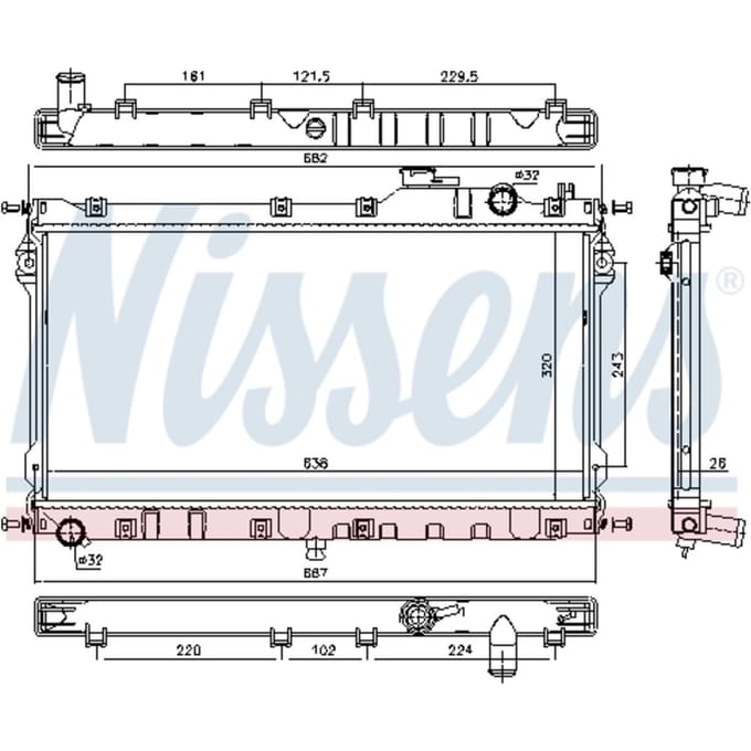 Radiator, motorkoeling NISSENS 68559