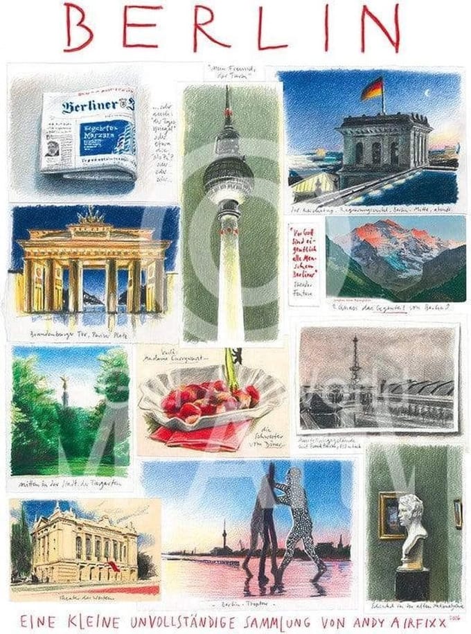 Kunstdruk Andy Airfixx - Berlin 50x70cm