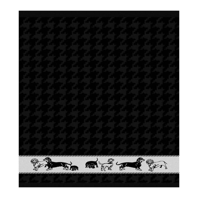 DDDDD - Saar - 6x Keukendoek - Set van 6 - Katoen - Gestreept - 50x55 cm - Zwart