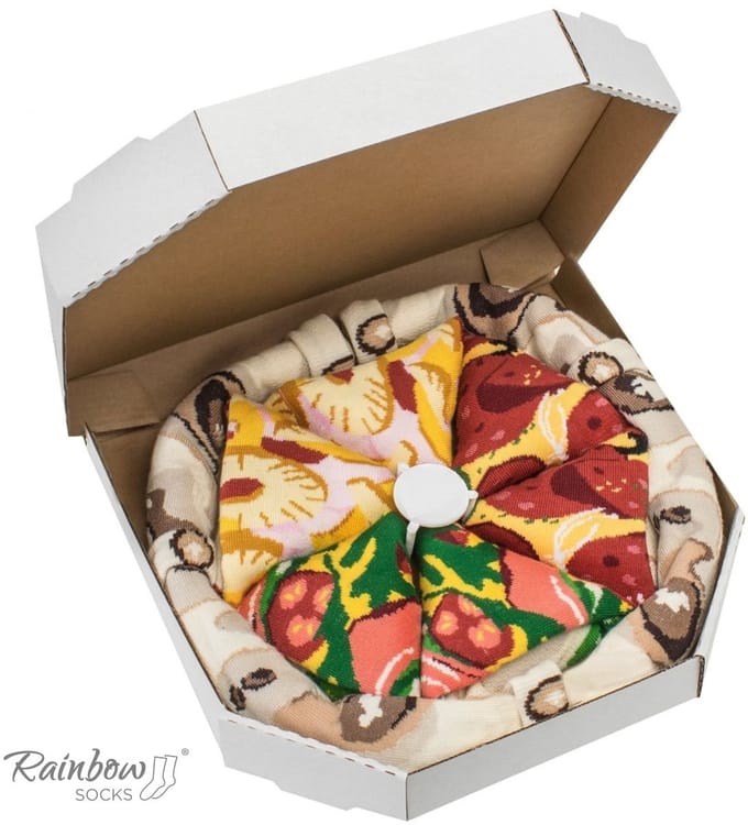 Rainbow Socks - Pizza Skarpet - Mix Pepperoni, Hawaïaans, Italiaans - EU 47-50