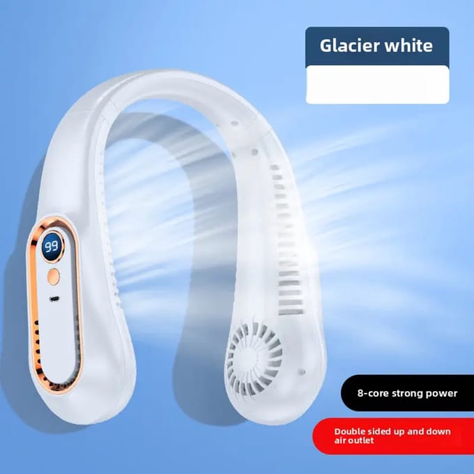 Nek Ventilator Wit - Nek ventilator - 5 standen - Draadloos - Neck fan - Mini ventilator - Gezichtsventilator - Hals ventilator