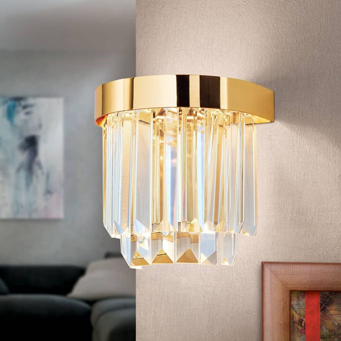 ORION LED wandlamp Prism met up- and downlight, goud