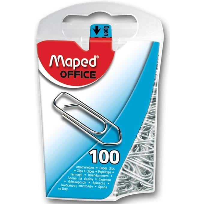 Paperclip Maped Office 25mm 100 stuks zilver