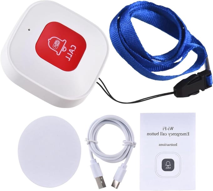 Noodknop - Alarmknop - Directe Hulp - App Meldingen - Mini Formaat - Wit