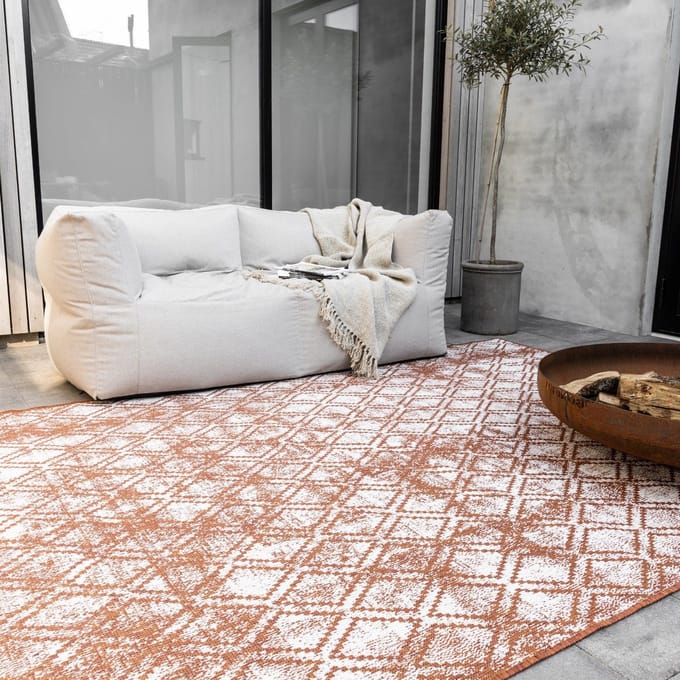 Buiten vloerkleed Frost - Roest/Wit - dubbelzijdig - EVA Interior - 240 x 340 cm - (XL)