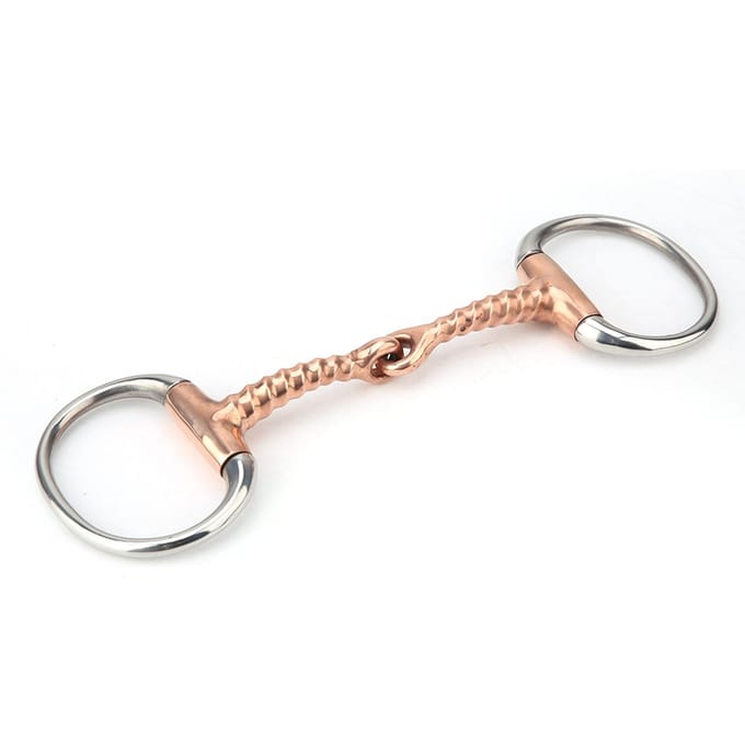 Mors de cheval Eggbutt en acier inoxydable Bouche tire-bouchon en cuivre white