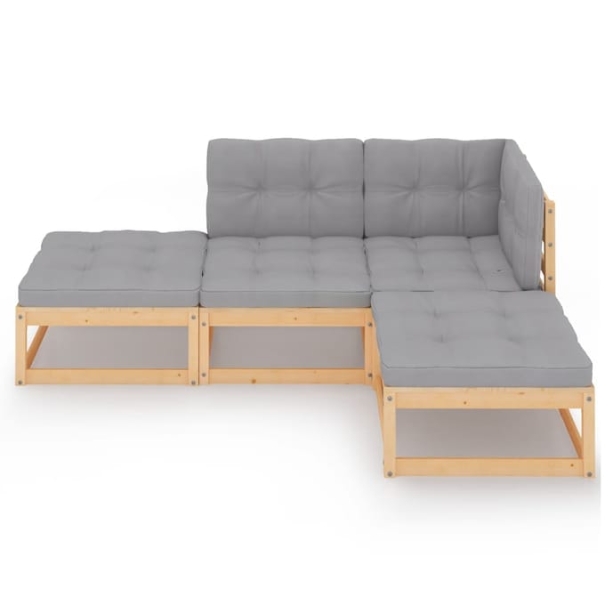 vidaXL - 4-delige - Loungeset - massief - grenenhout