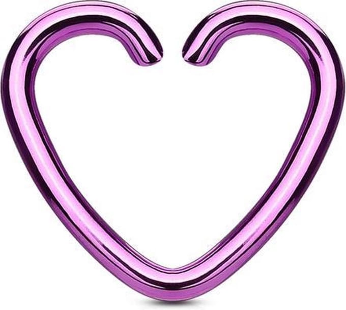 Fake piercing hartje paars - LMPiercings