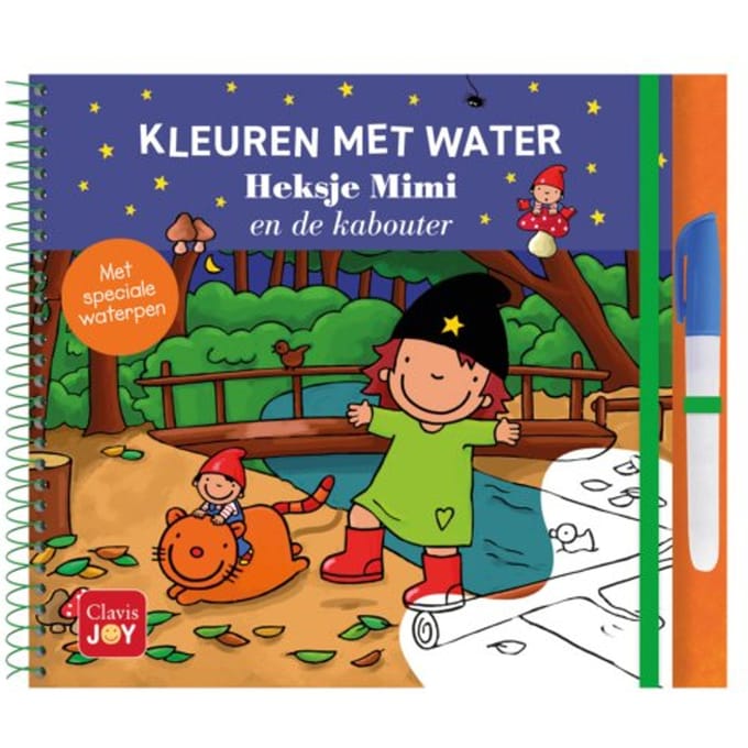 Kleuren met water. Heksje Mimi en de kabouter