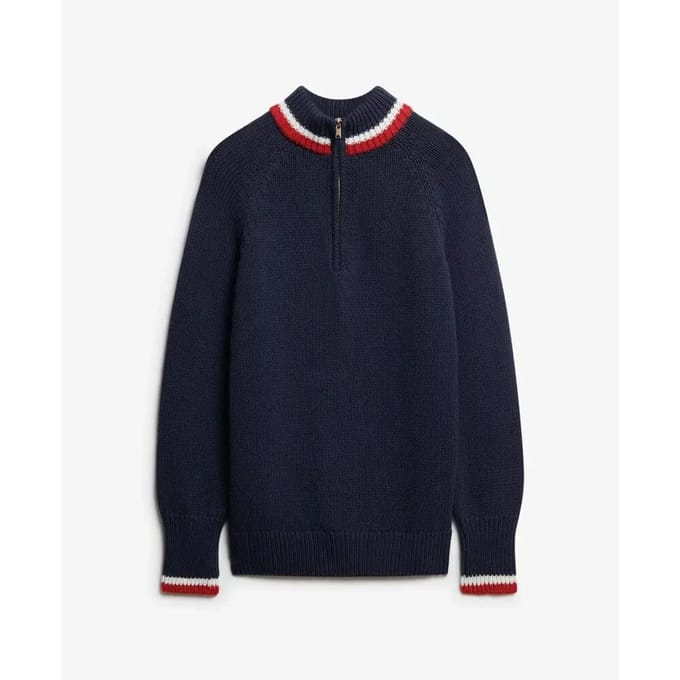 Superdry - Tipped trui met halve rits - Dames - Sweaters