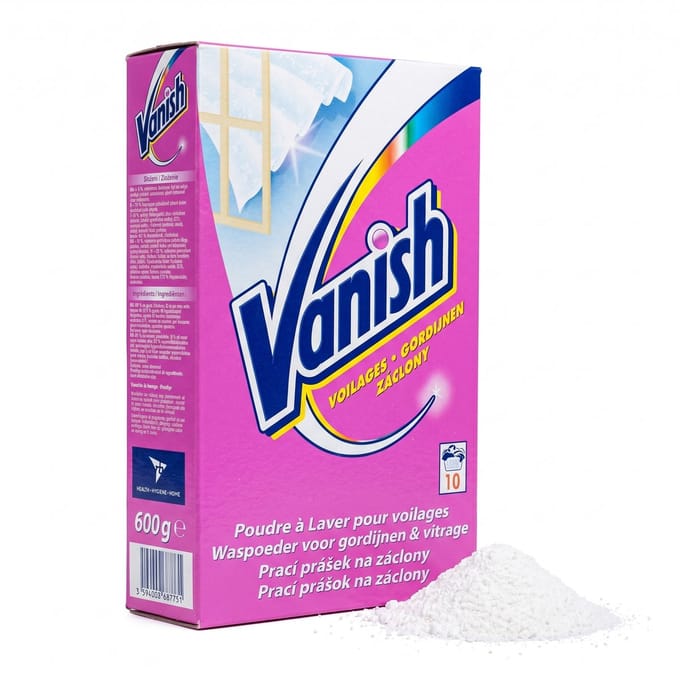 VANISH Waspoeder Voor Witte Gordijnen & Vitrage - Behandelt Vanaf 30°C - 10 Wasbeurten