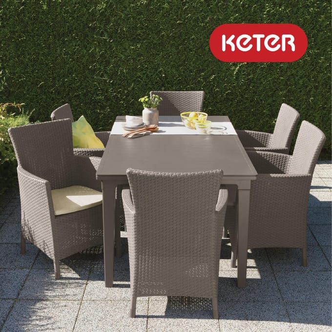 Tuinstoel Stoel voor Balkon Terras Comfortabel Allibert + Kussen Beige beige