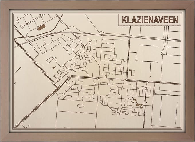 Decoratief Beeld - Houten Van Klazienaveen - Hout - Bekroned - Bruin - 21 X 30 Cm