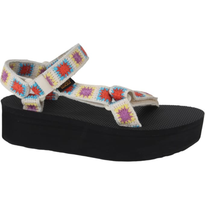Teva FLATFORM UNIVERSAL CROCHET - Dames Sandalen - Zwart/Geel/Roze - Maat 42