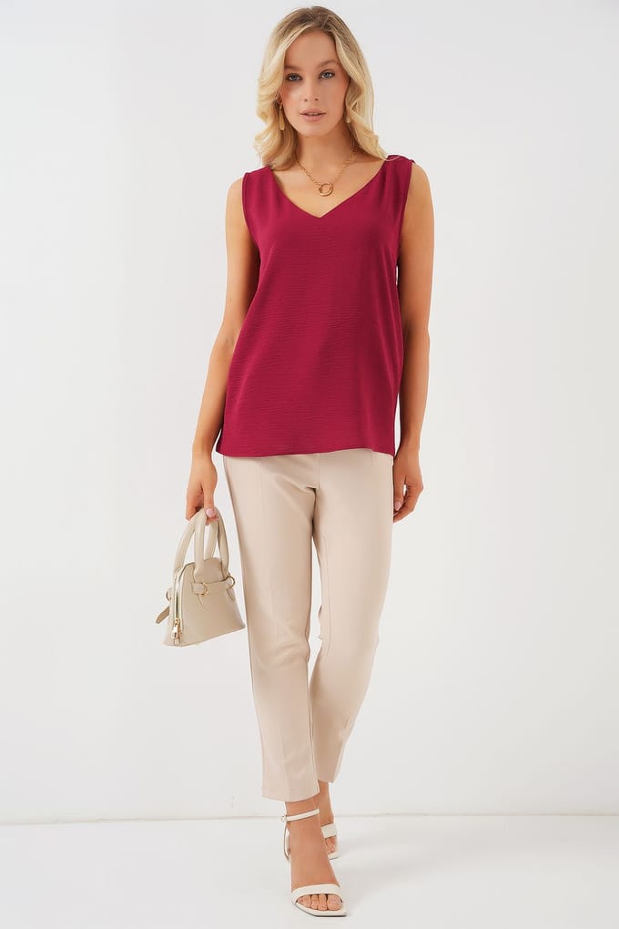 V-hals Pull-On Blouse