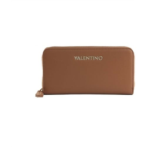 VALENTINO Portemonnee Zero Re Zip Wallet Cuoio Donkerbruin