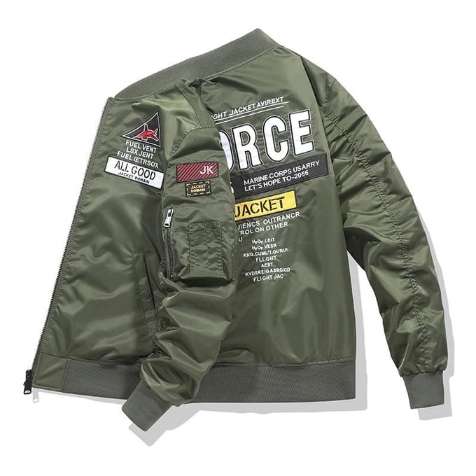 Veste brodée en coton Air Force Ma1 Pilot Jacket Veste de vol pour homme XL gray