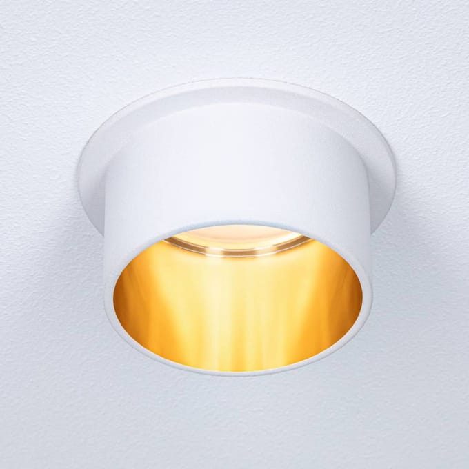 LED-inbouwlamp 3-Step-Dim Gil Coin IP44 rond 68 mm Coin 6W 470lm 230V dimbaar 2700K Wit mat, Goud