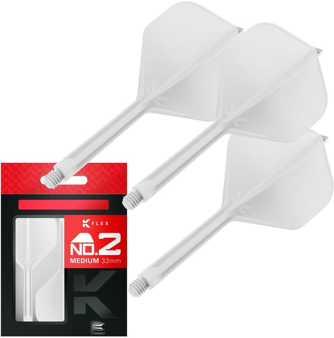 Target K-Flex White NO2 - Dart Flights - Medium