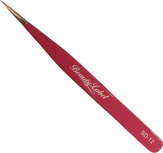 Beauty Label Pincet - Lash Tweezer - SD-12 - Donker Roze