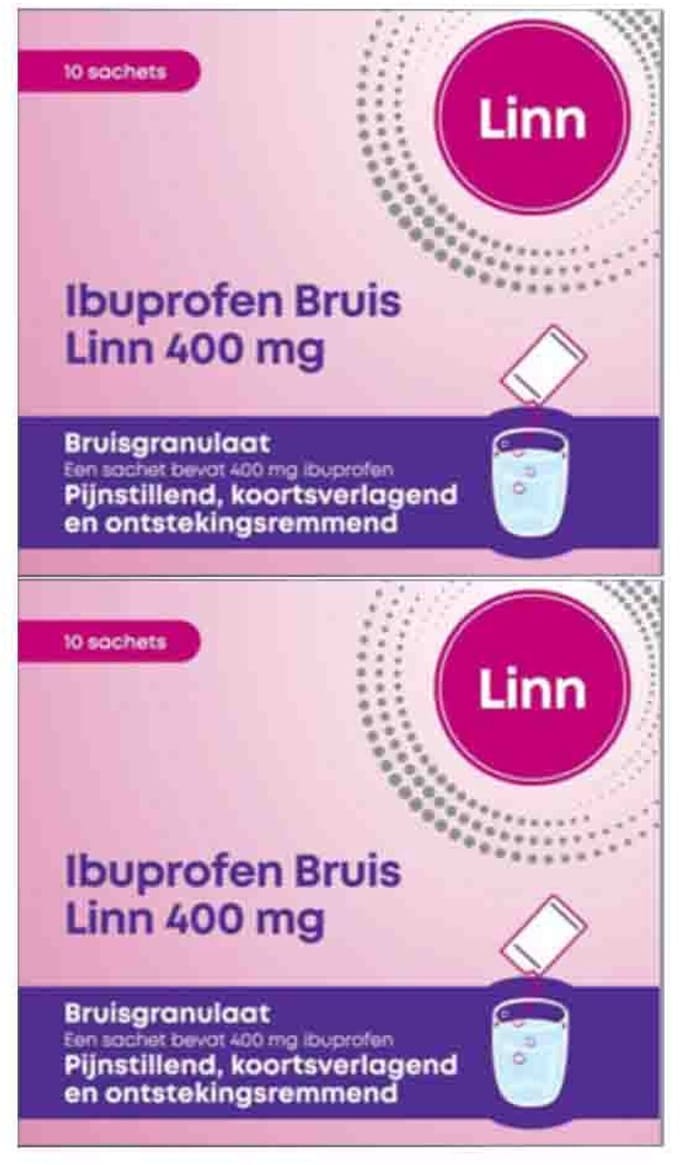 Linn Ibuprofen Bruisgranulaat 400 mg - 2 x 10 stuks