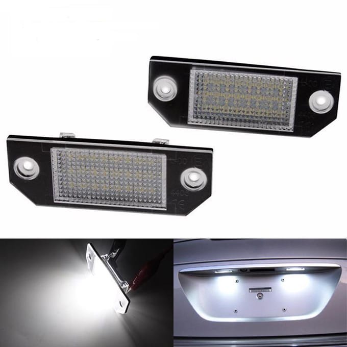 2 stuks LED kentekenplaatverlichting 12V wit licht geschikt voor Ford Focus C-MAX MK2 wit