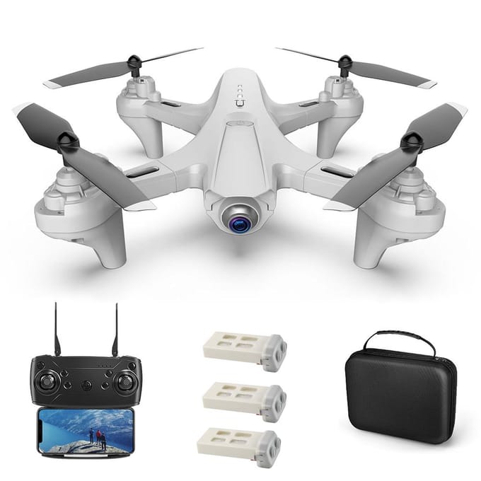 RC Drone met Camera Dubbele Camera Drone 4k RC Quadcopter WiFi FPV Drone Opvouwbare Drone Headless Mode White 1080p 1 Battery wit