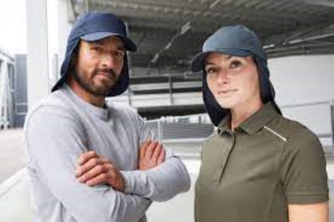 Myrtle Beach - Basecap met nekbescherming en Elastisch Trekkoord - Navy - One Size.