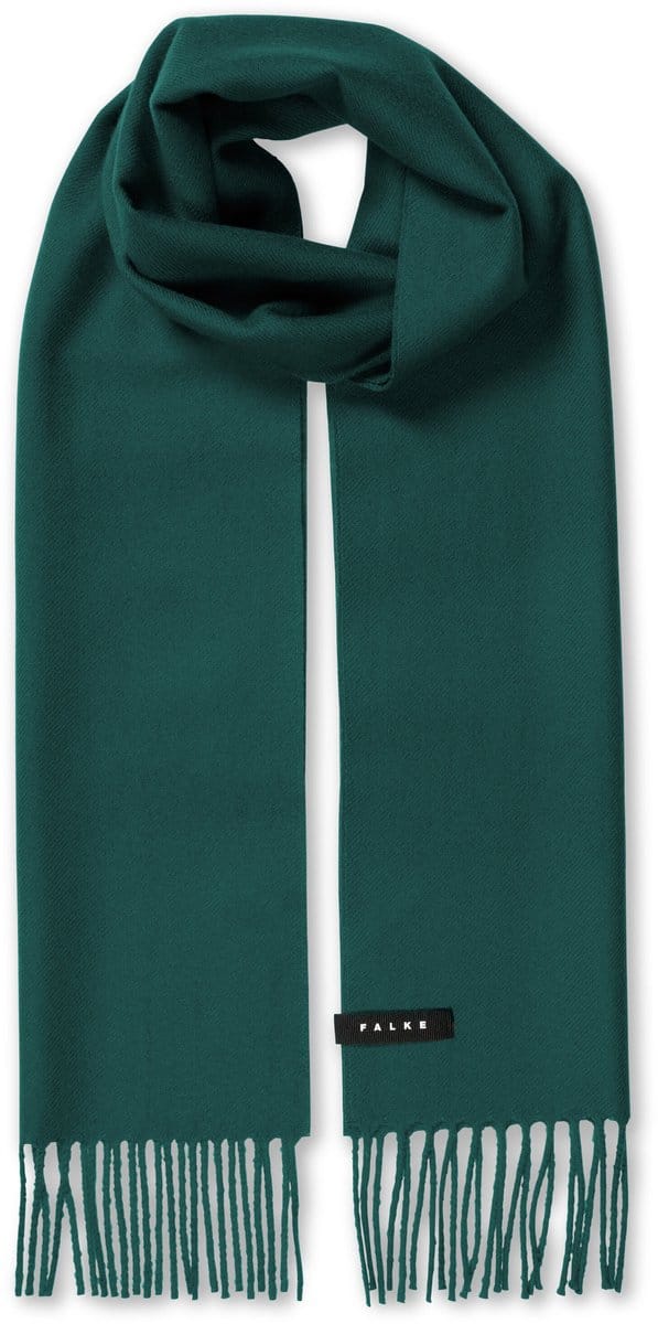 FALKE Basic Woven With Fringes sneldrogend warm wol wintersjaal unisex groen - maat ONESIZE