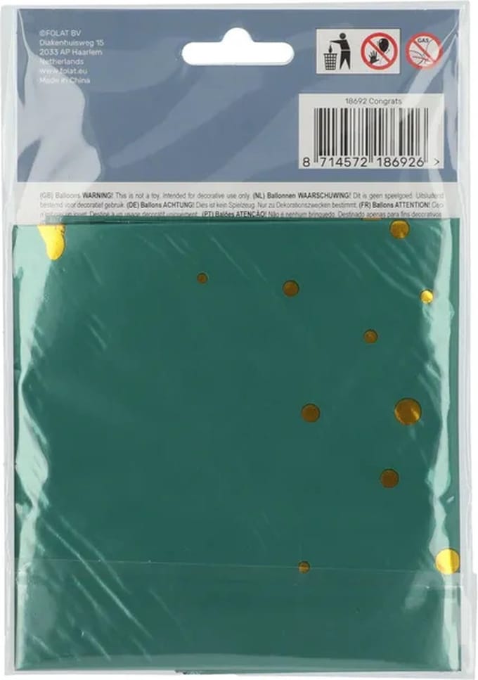 Folat - Folieballon 'Congrats' Groen - 45 cm