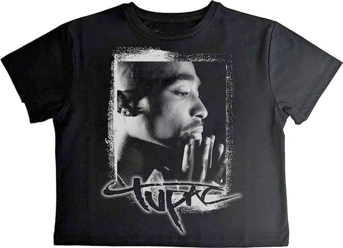 Tupac - Spray Photo Crop top - M - Zwart
