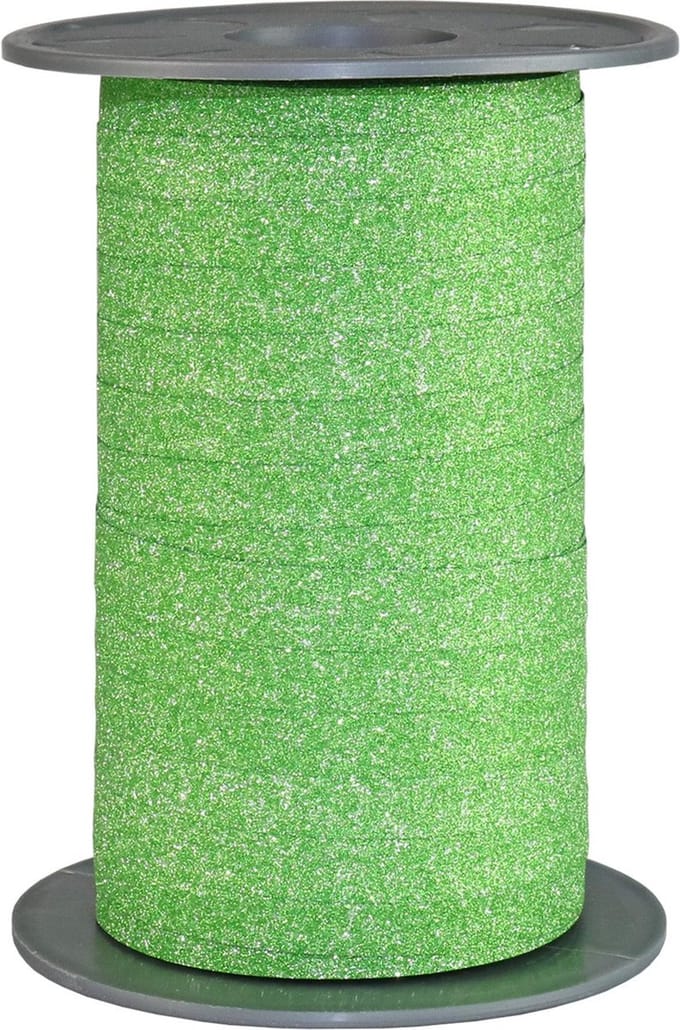 Krullint Glitter Licht Groen – Cadeaulint - 10mm