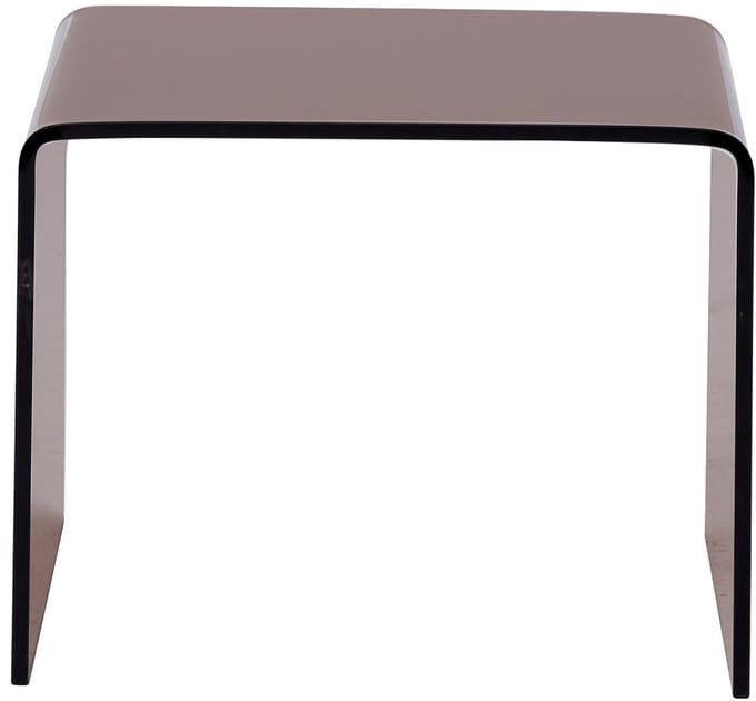Vente-unique Nachtkastje - Gebogen gehard glas - Bruin - SUZANA