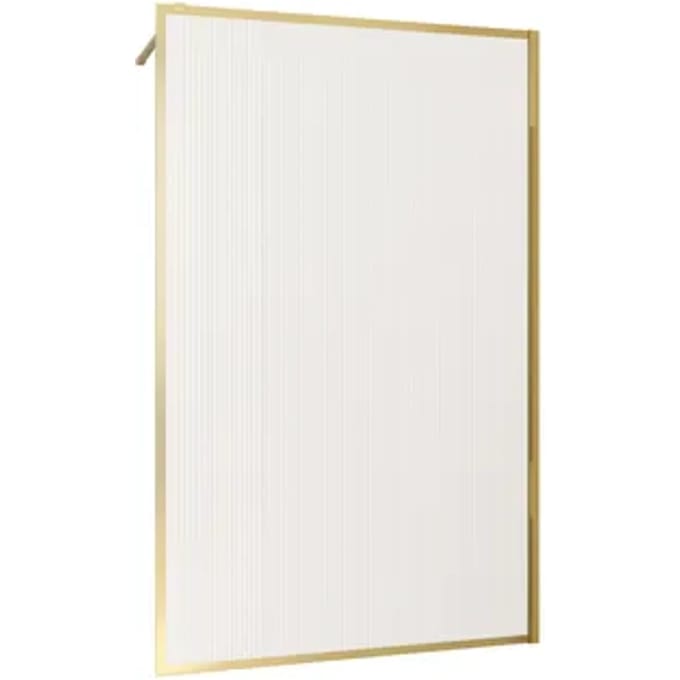 Inloopdouchewand Golden Edge 140 Geribbeld Glas