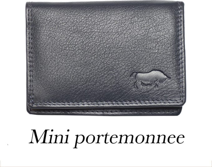 Dames Portemonnee Mini Donkerblauw Leer - Dames Portemonnee Donkerblauw Extra Klein