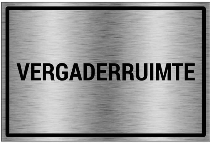 Vergaderruimte bord - gecoat brushed aluminium - grijs zwart | 45 x 30 cm