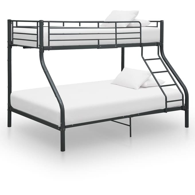 vidaXL - Stapelbedframe - metaal - zwart - 140x200 - cm/90x200 - cm