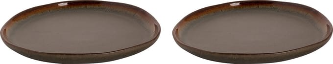 Palmer - Bord - David Mucky - 22 cm - Bruin - Stoneware - Bordenset - 2 stuks
