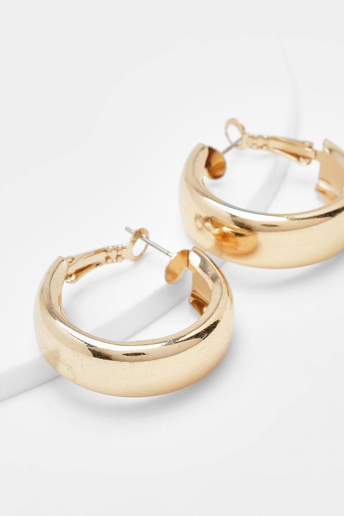 boohoo Dames Simple Gouden Chunky Oorbellen | Gold